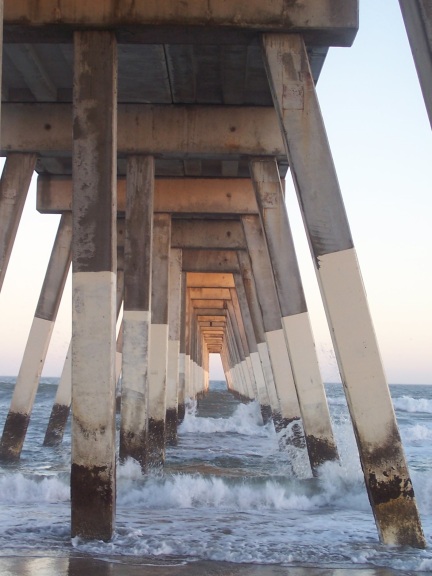 Infinity beneath Johnny Mercer's pier (Christmas, Wrightsville Beach, NC)