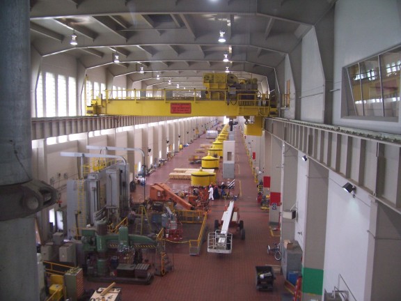 Generator top caps at the Sir Adam Beck Generating Station