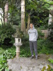  Wyatt poses by incense burner in Bellevue Botanical Garden