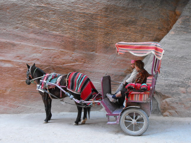  Our buggy from the entry to the Treasury, Petra