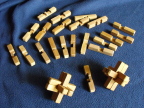  Pieces in the puzzle set I made; most choices of six pieces assemble into a six piece burr