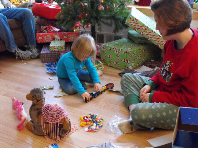  Look, Mommy, I'm an engineer, too, driving my train