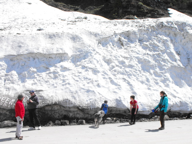  Some of the snow still blocking Glacier's Going to the Sun highway in June