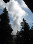  Old Faithful from the porch of the Lodge