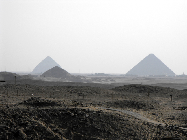  The "bent" pyramid and two others, as seen from Saqqara
