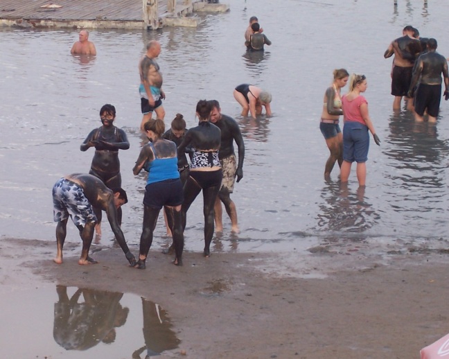  Covered in healing mud at the Dead Sea, Israel