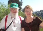  Fred and Susan in front of the view from the lunchroom at Yad Vashem, Jerusalem