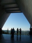  Visitors sharing the exit portico of the Holocaust History Museum, Yad Vashem, Jerusalem