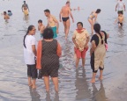  Indian tourists wade in the Dead Sea, Israel