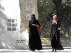  Modesty is the prime directive for these guests leaving Mount Nebo, Jordan