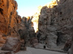  The left wall of the Siq is lit by reflected light, Petra