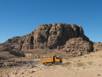  Modern day renovation uses diesel to move rocks, Petra