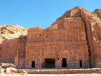  The huge westernmost tomb is not yet sunlit; note the weather station in the lower right; Petra