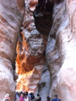  The afternoon sun emblazons the Siq at the treasury end, Petra