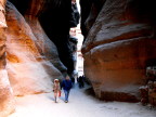 Departing via the Siq from the Treasury end, Petra