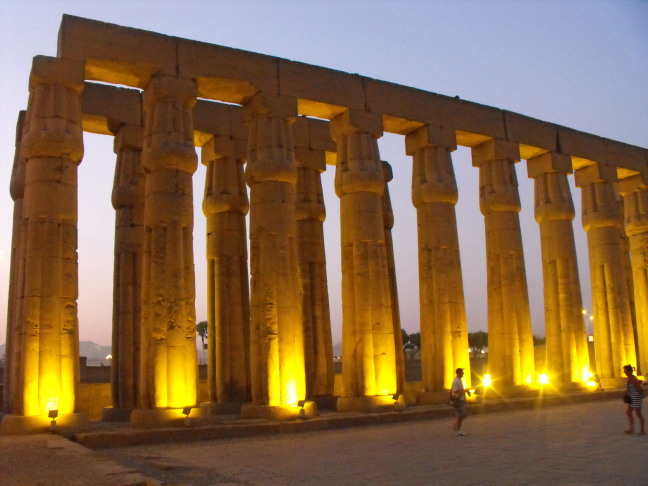  Luxor Temple lit up at dusk