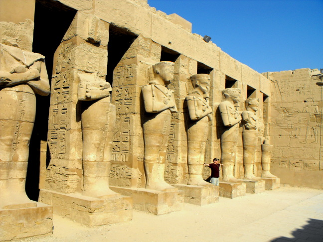  A tourist strives to fit in at Karnak