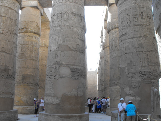  The hall of pillars at Karnak Temple is monumental: huge pillars and lots of them