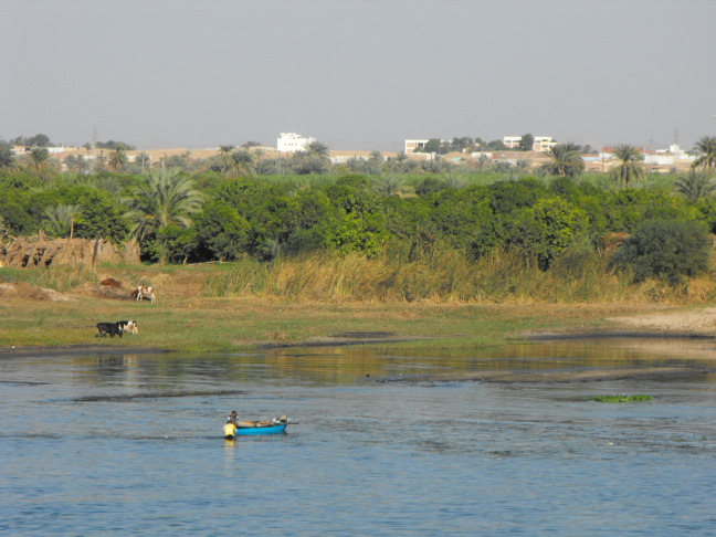  The Nile and its shore are for fishing, livestoick, and farms; towns and cities lie beyond