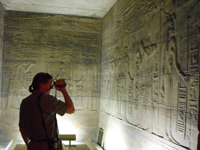  Filming within the inner sanctum of Philae Temple