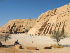 Abu Simbel with Ramses temple on the left and his Nubian queen's on the right