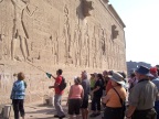  Guide Bassem points out the only surviving depiction of Cleopatra, Temple of Hathor, Dendera