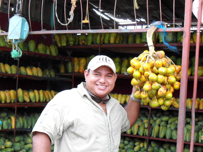  Our Panama guide Joshua shows off exotic fruits