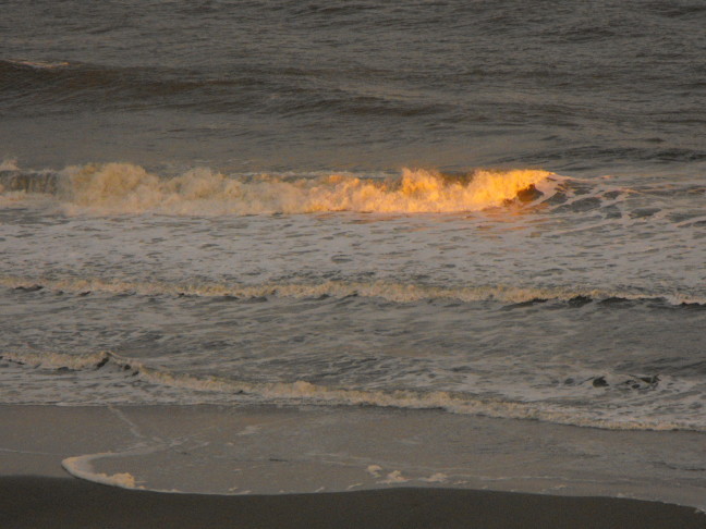  The evening sun catches a wave, Myrtle Beach, SC