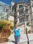  Susan poses outside the grandstaircase at Biltmore