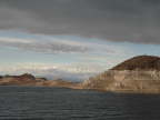  Lake Mead. The white is deposits of calcium chloride laid down when the lake was much higher.