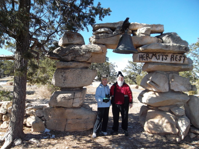  Here we are at the entrance to Hermit's Rest, Grand Canyom Village