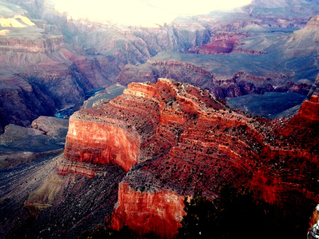  Rocks glowing at sunset, Hopi POint, Grand Canyon