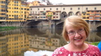  Susan's sweetest smile; in front of Ponte Vecchio, Florence
