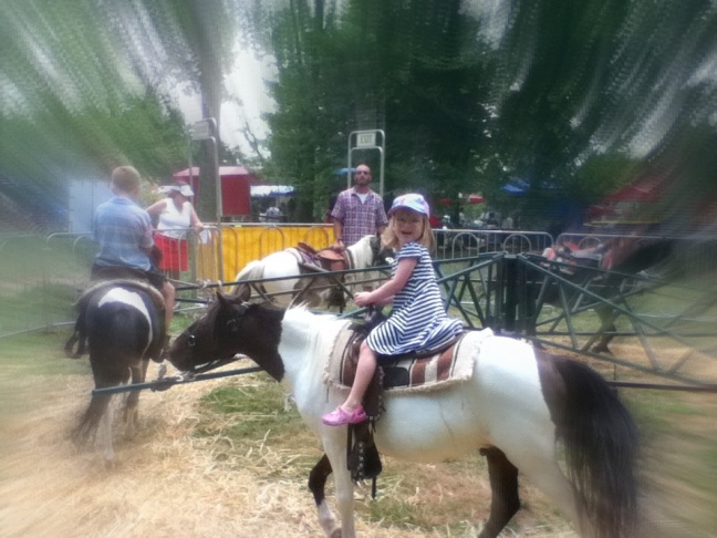  Lindsay's first time on a pony (horsies are yet to come)
