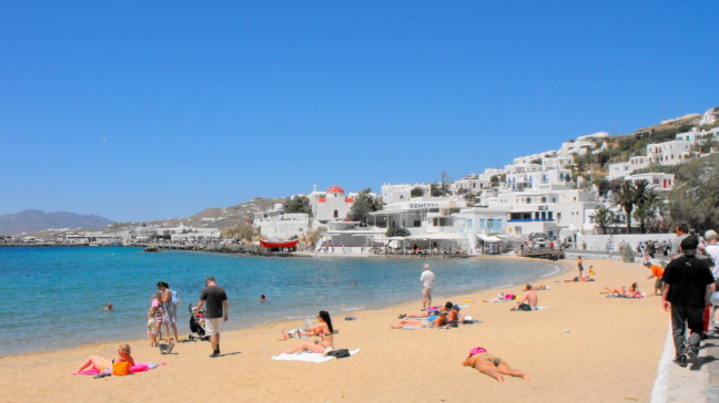  Harbor beach in Mykonos