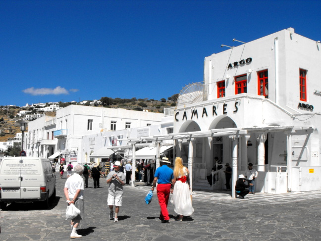  All buildings in Mykonos are white because they used to whitewash with gypsum to kill microbes