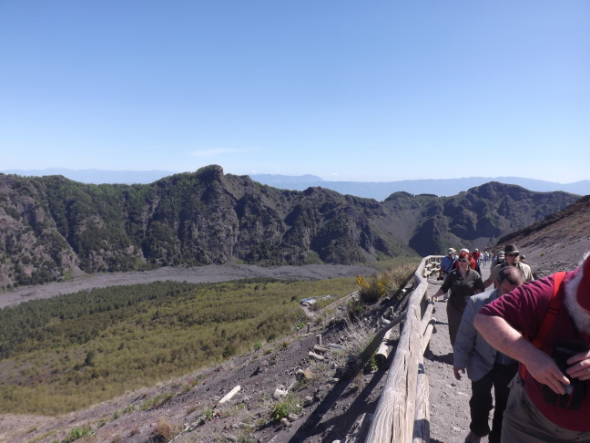  Climbing Vesuvius; the opposite wall and the basin floor are left from the Pompei explosion