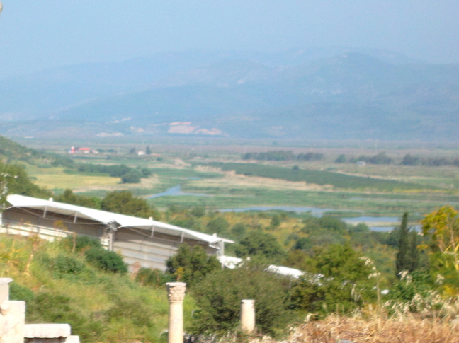  View of Turkish farms on old seabed; Ephesus was an active port before the river silted up