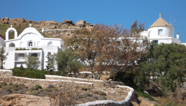  Hillside overlooking the beach, Mykonos