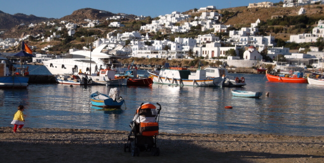  Fading daylight and fishing boats, Mykonos Harbor