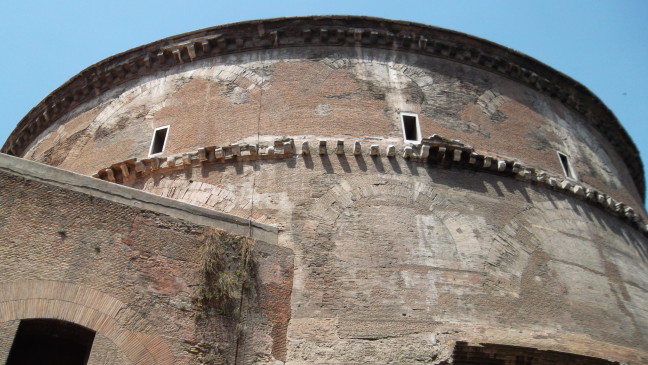  Arches incorporated in the wall of Rome's Pantheon help support the massive dome