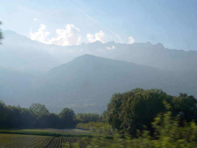  Farmland in the Rh\xc3\xb4ne Valley, France, from the train Valence to Geneva