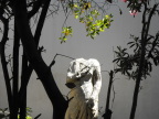  Striking sculpture in Mykonos courtyard