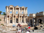  The library in Ephesus is reminiscent of the library facade at Petra,  but this one held books and was once the third largest colection in the world.