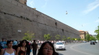  Part of the eastern wall of The Vatican; crowds awaiting entry extend from here to the corner and around it as far again