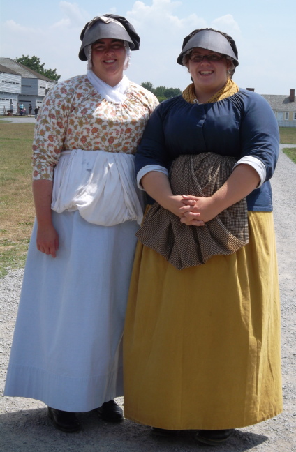  Guides in period dress at entrance to Fort George