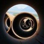  Through the pipes in the Anchorage rail yard