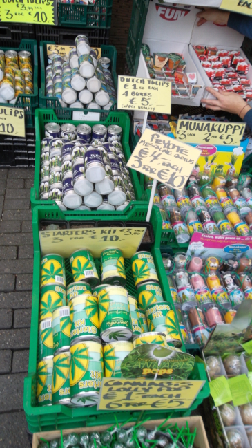 Amsteram Flower Market--pot is illegal but no one minds