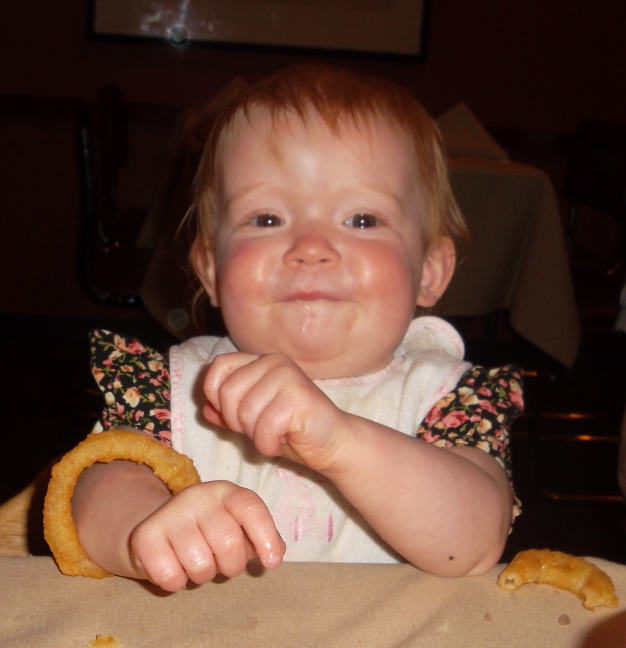 Schenley liked her onion ring bracelet, but really got into chowing down on empenadas