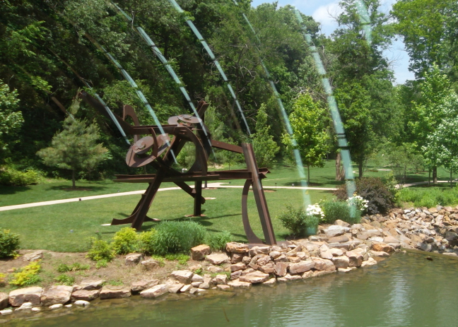 Indoor view of outdoor trail at Crystal Bridges, Bentonville AR